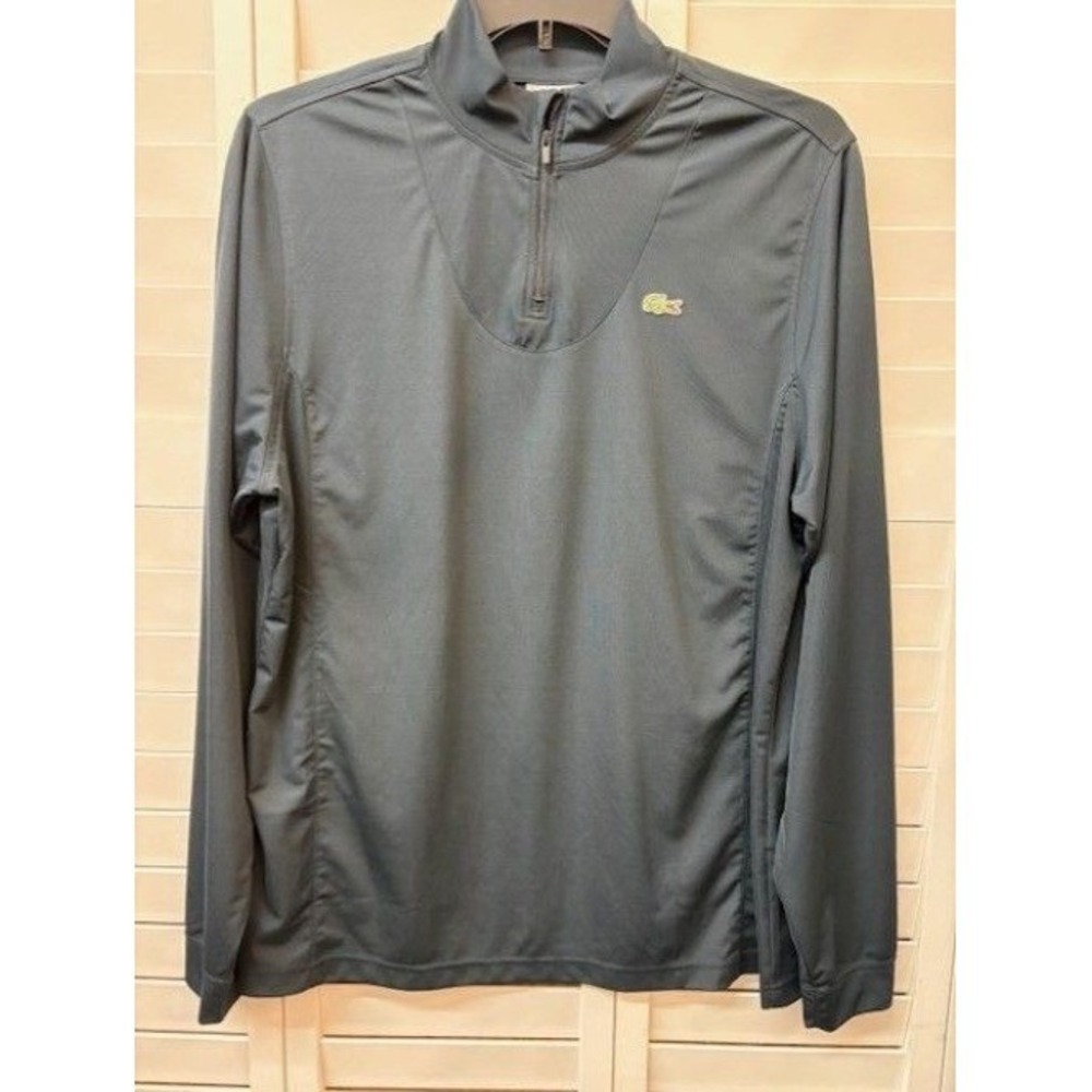 Lacoste‎ Sport Mens Gray Quarter-Zip Long Sleeve Pullover Top